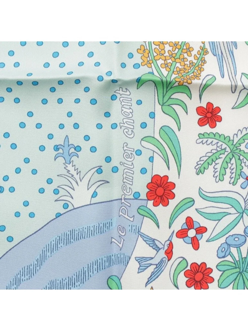 Hermes Carre 90 Silk le Premier Chant Song Of Beginnings Scarf Blue Multicolor